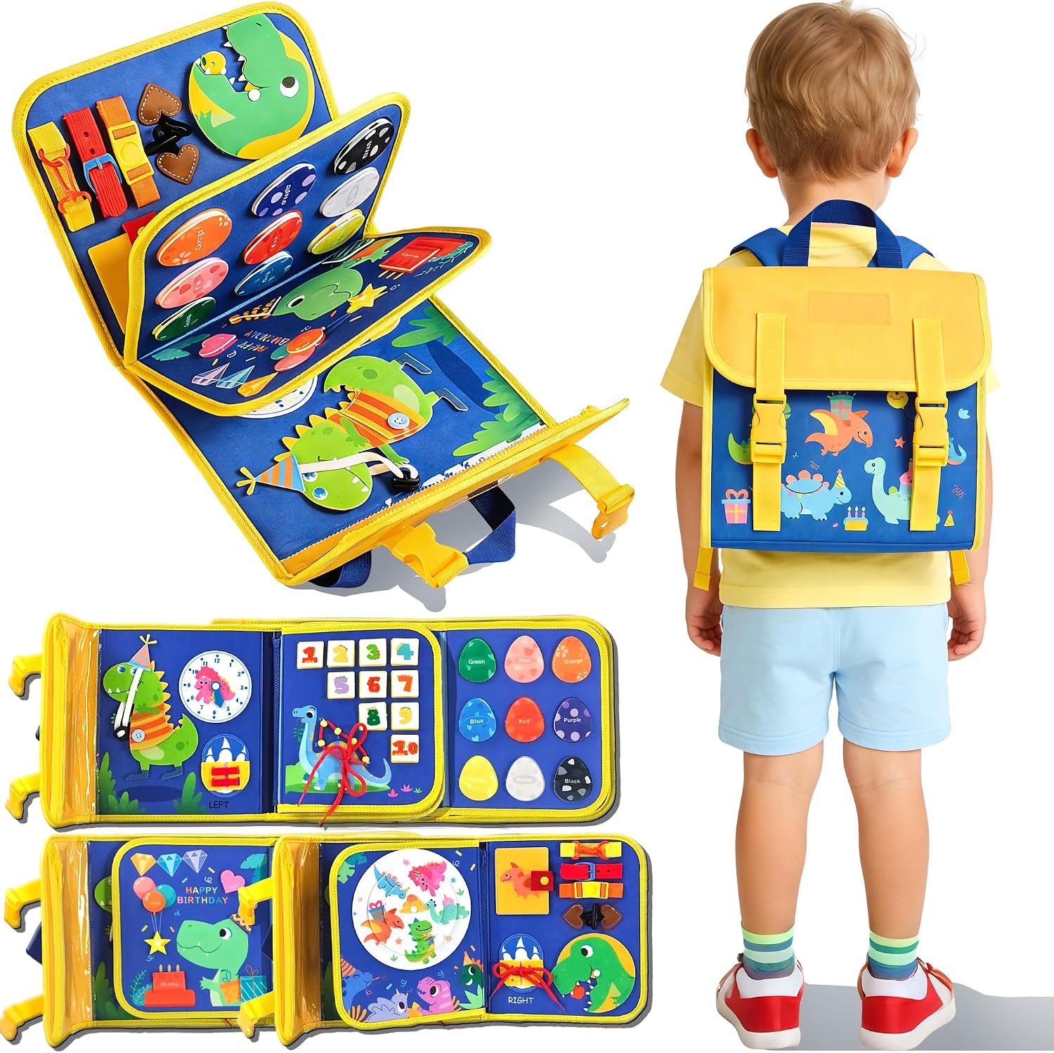 Dinosaur Toddler Busy Board Ba - đánh giá và giá Drone Backpack